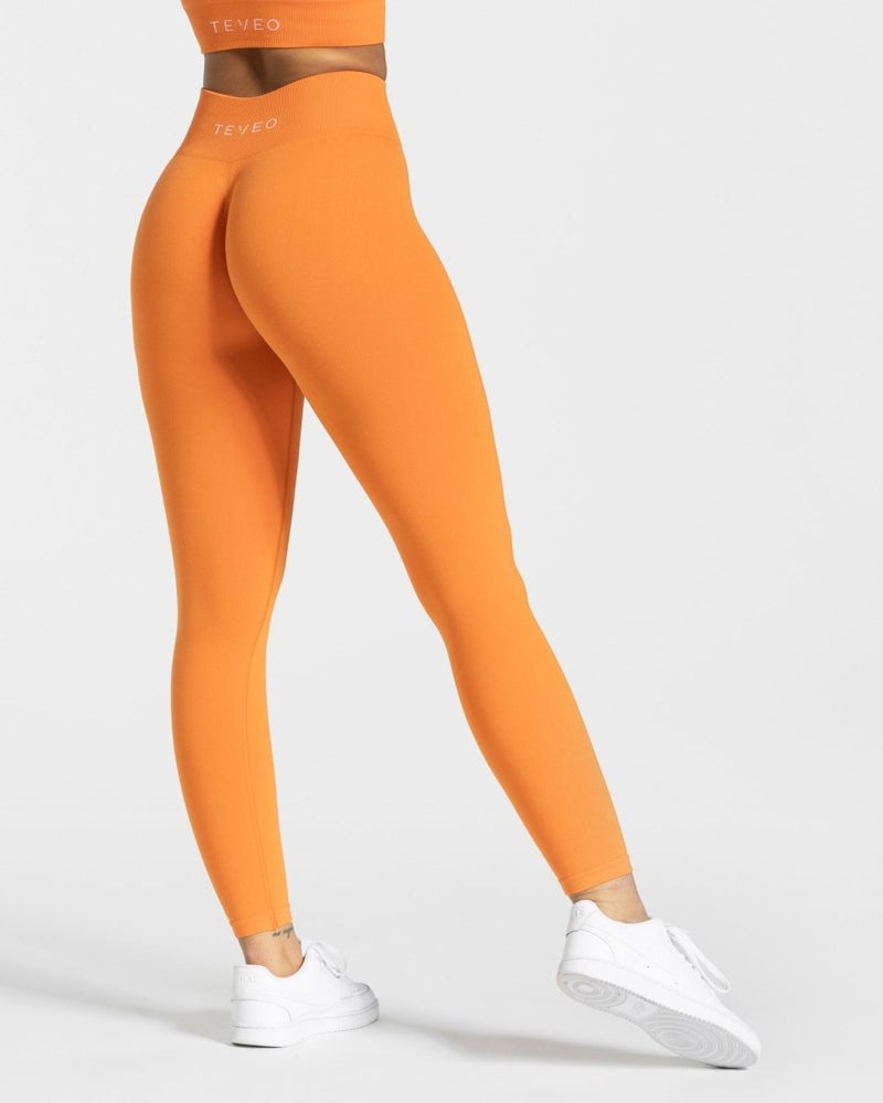 Teveo Timeless Scrunch Leggings Orange | KCAR3602