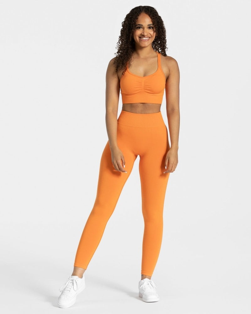 Teveo Timeless Scrunch Leggings Orange | KCAR3602