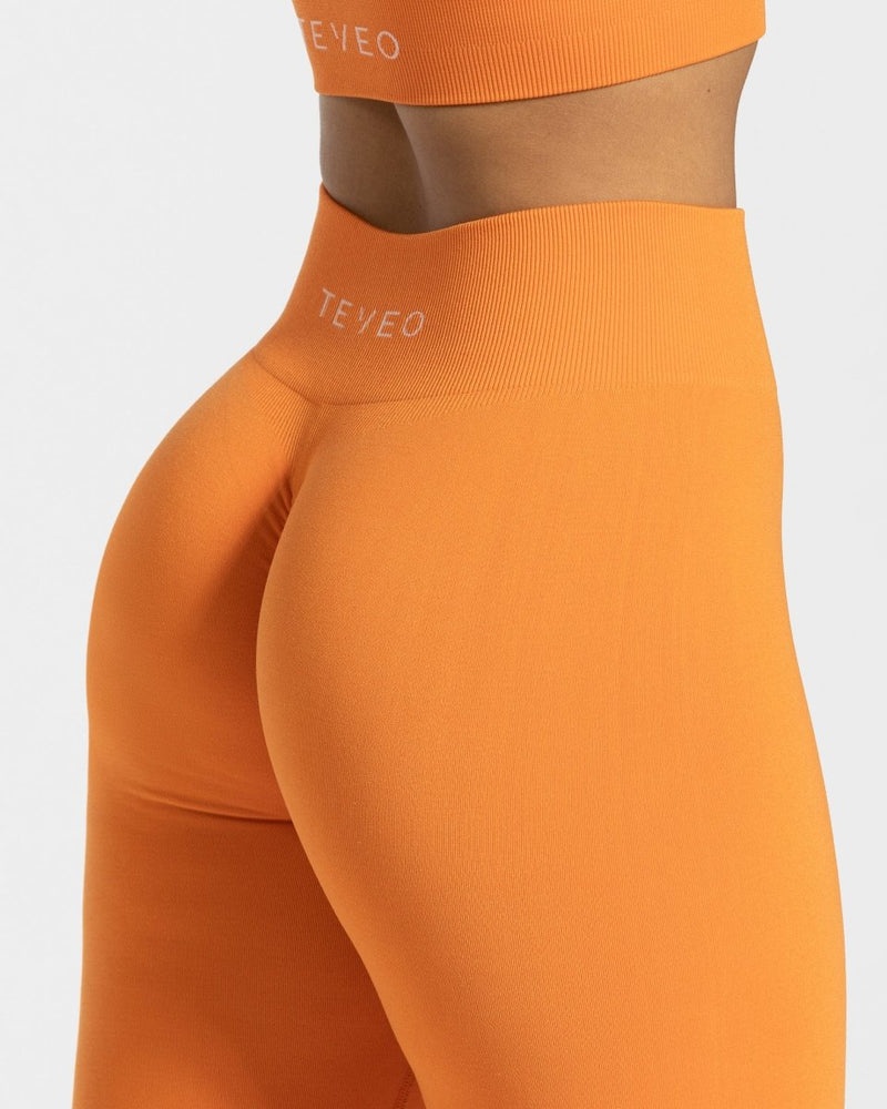 Teveo Timeless Scrunch Leggings Orange | KCAR3602