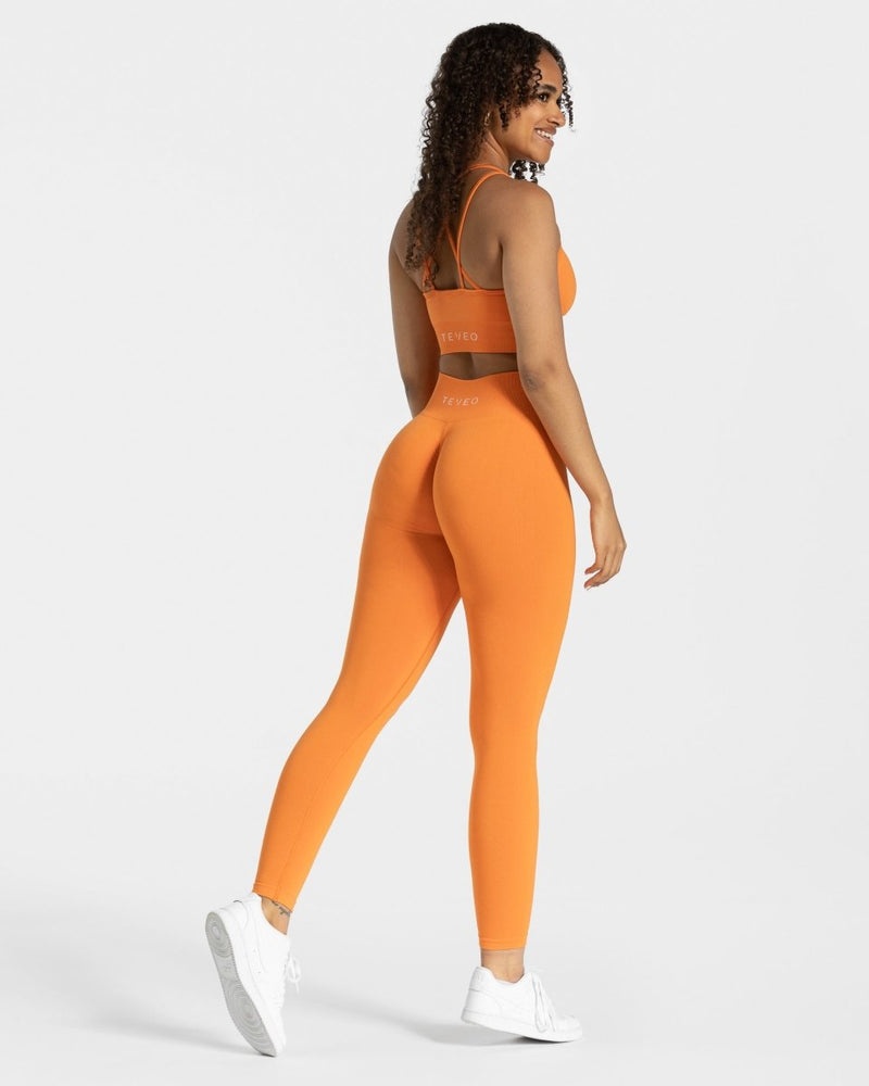 Teveo Timeless Scrunch Leggings Orange | KCAR3602