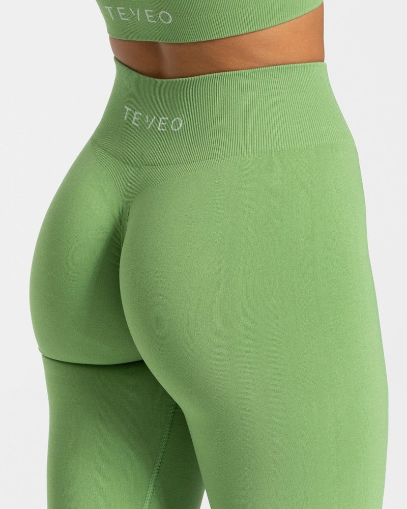 Teveo Timeless Scrunch Leggings Olive | RTQY5321