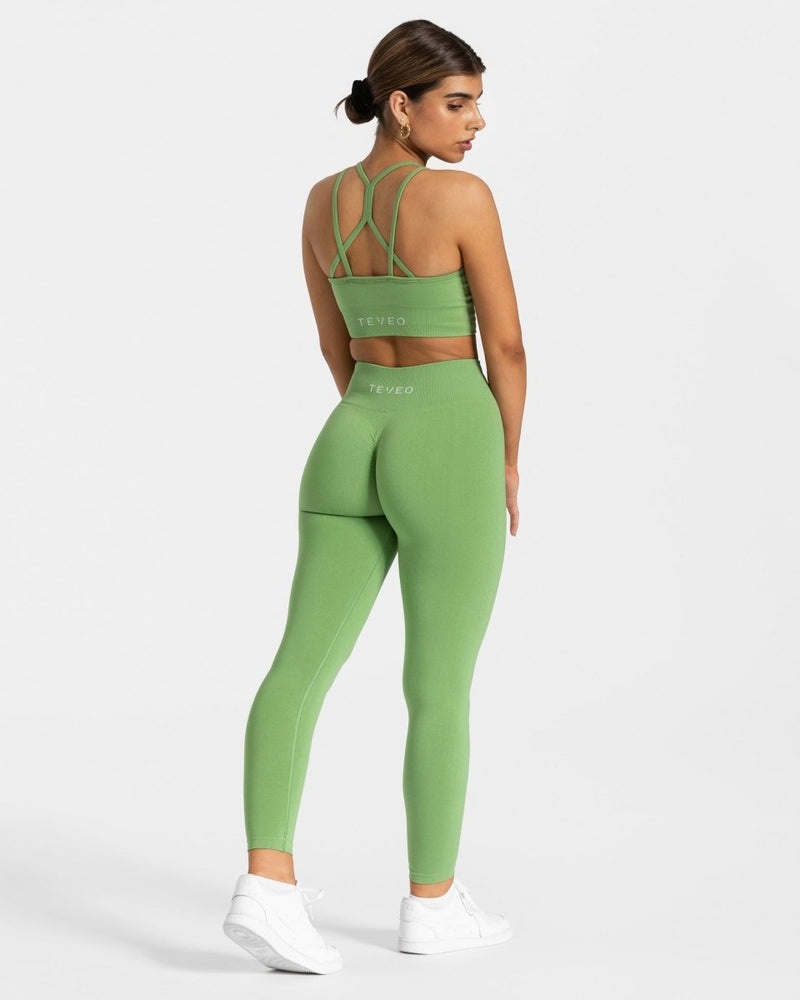 Teveo Timeless Scrunch Leggings Olive | RTQY5321