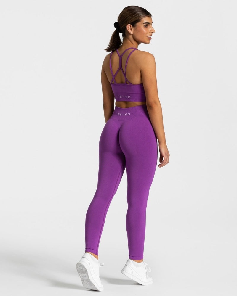 Teveo Timeless Scrunch Leggings Purple | JAXQ4887