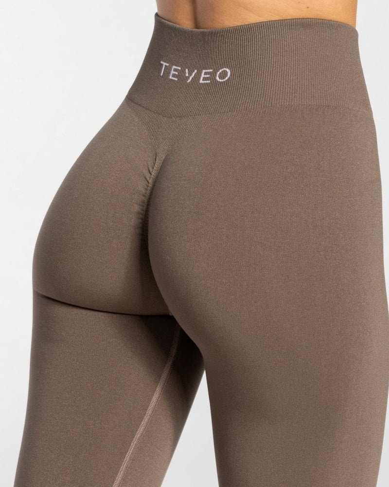 Teveo Timeless Scrunch Leggings Grey Brown | AQYC7467