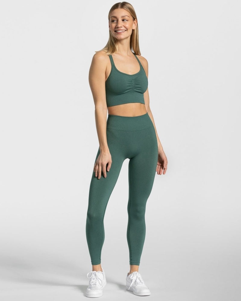 Teveo Timeless Scrunch Leggings Dark Green | RQNH1228