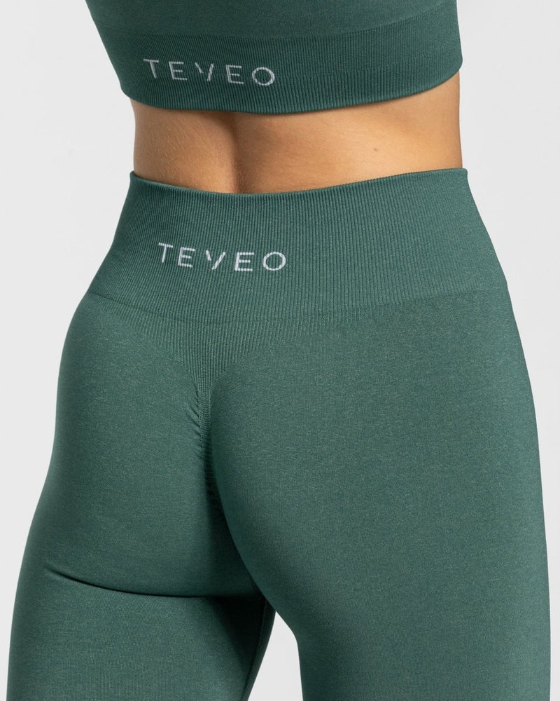 Teveo Timeless Scrunch Leggings Dark Green | RQNH1228