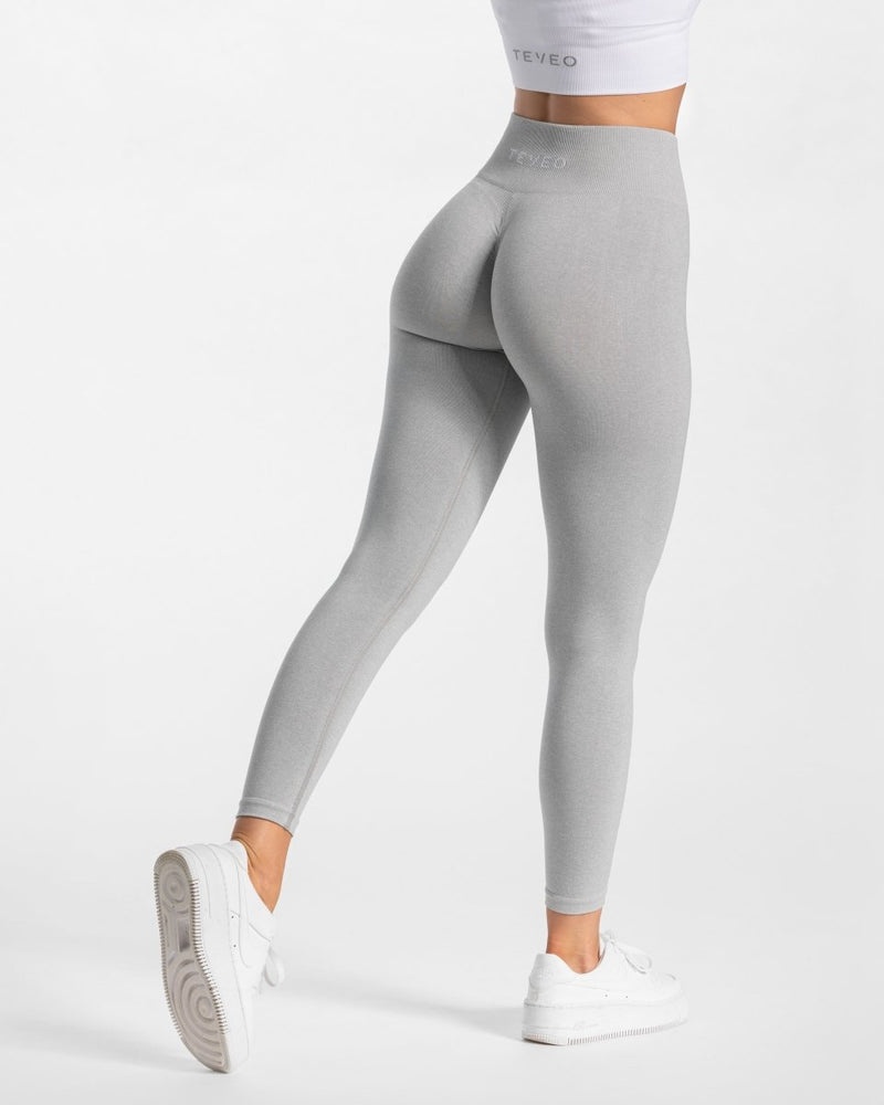 Teveo Timeless Scrunch Leggings Light Grey | VPVT9240