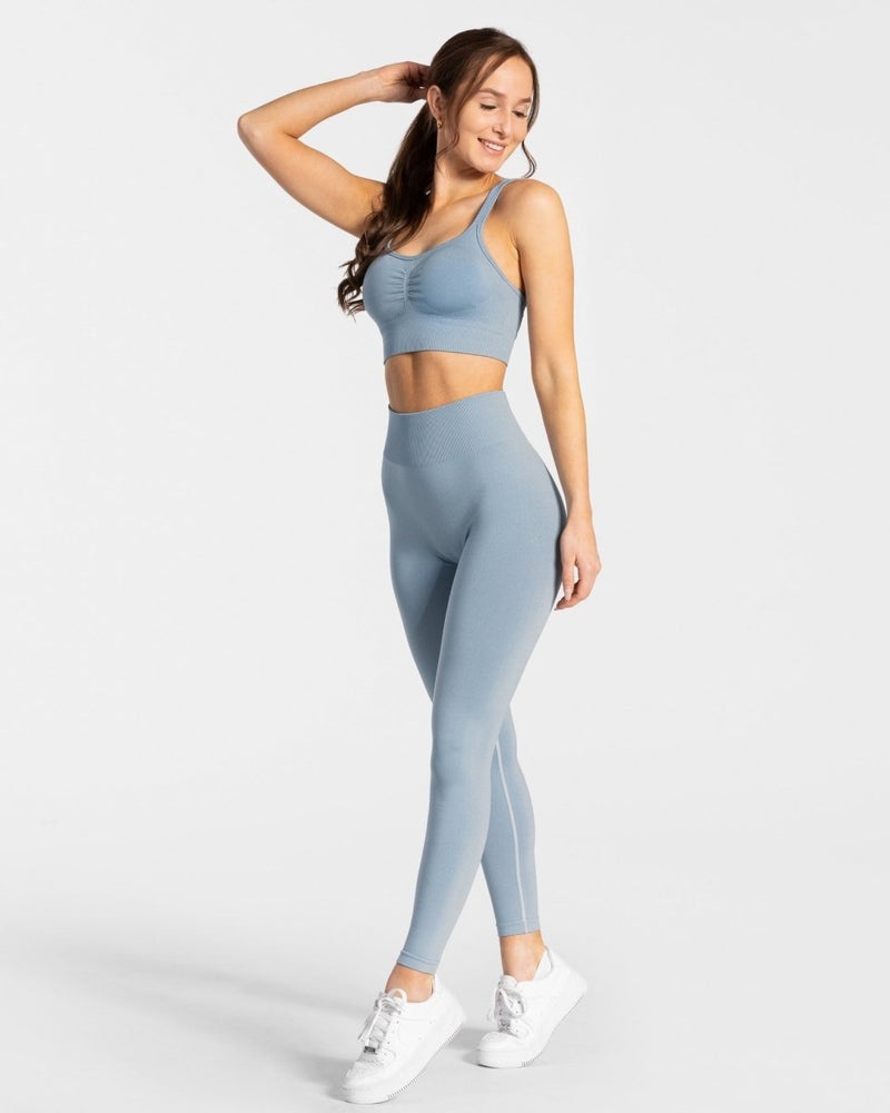 Teveo Timeless Scrunch Leggings Grey Blue | RQHG8754