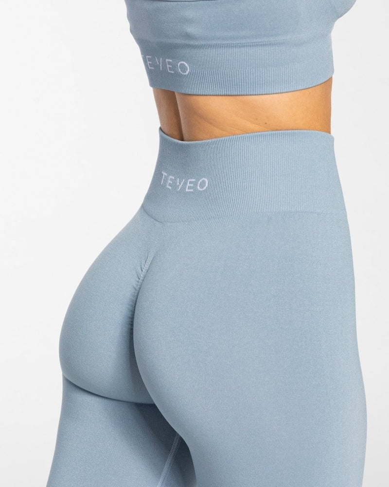 Teveo Timeless Scrunch Leggings Grey Blue | RQHG8754