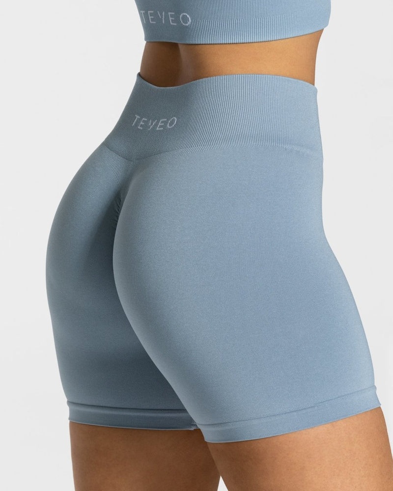 Teveo Timeless Scrunch Short Grey Blue | HVUJ9094