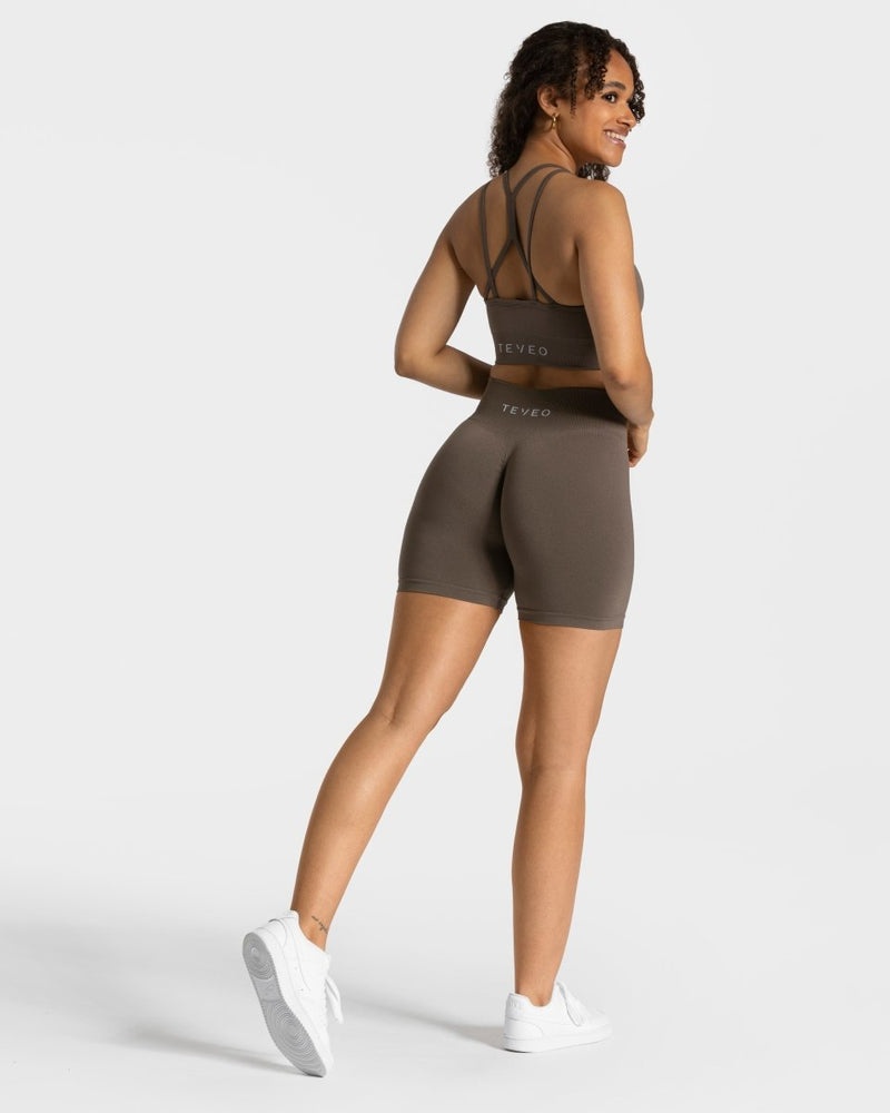 Teveo Timeless Scrunch Short Grey Brown | OCNZ1977