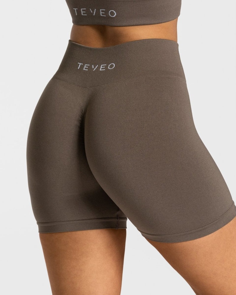 Teveo Timeless Scrunch Short Grey Brown | OCNZ1977