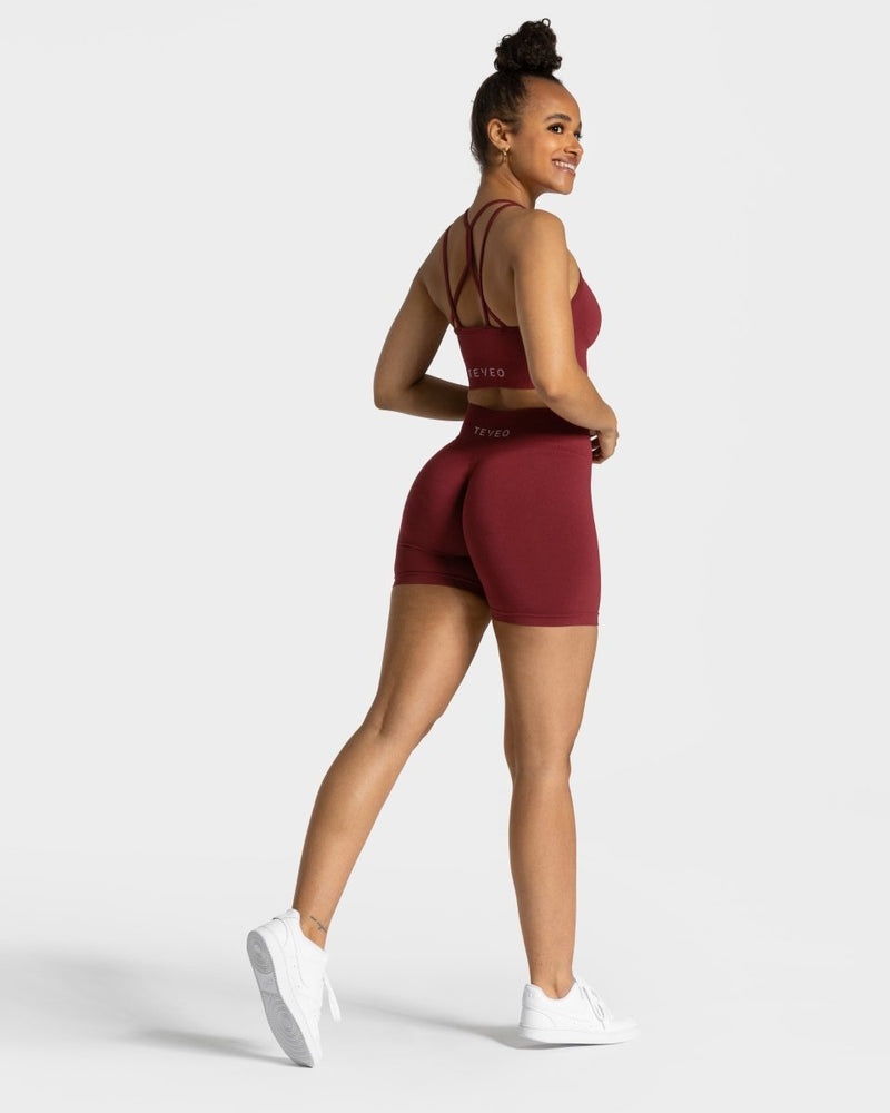 Teveo Timeless Scrunch Short Burgundy Red | UDGC8451