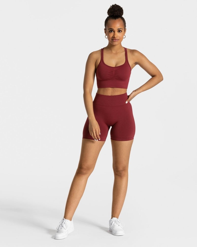 Teveo Timeless Scrunch Short Burgundy Red | UDGC8451