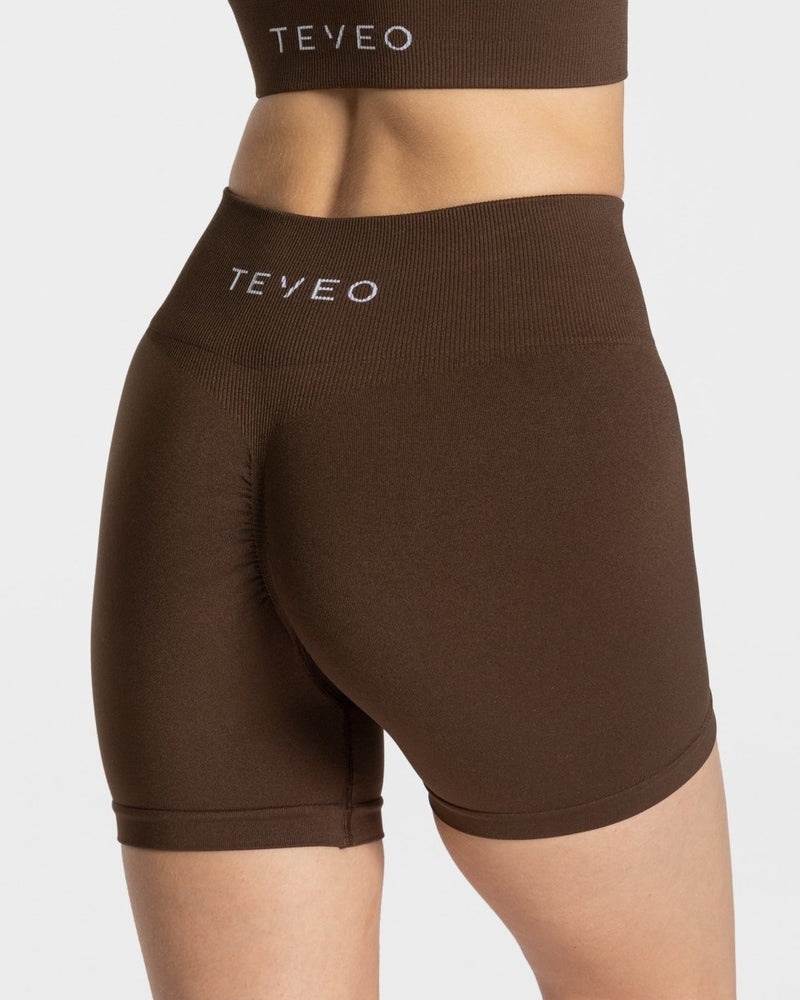 Teveo Timeless Scrunch Short Dark Brown | KYYR7351