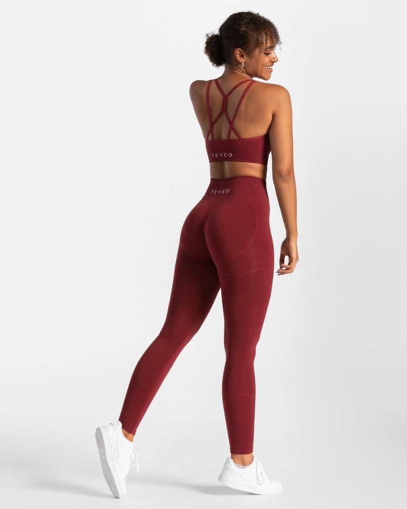 Teveo True Leggings Burgundy Red | JOBF0727