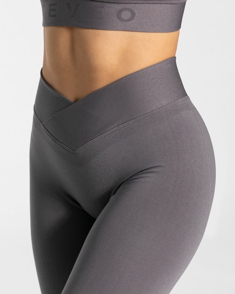 Teveo V-shape Leggings Deep Grey | CCID3451