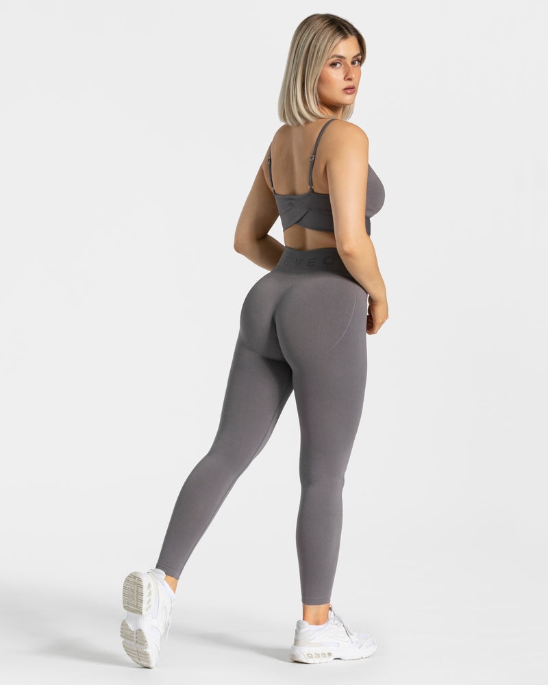 Teveo V-shape Leggings Deep Grey | CCID3451